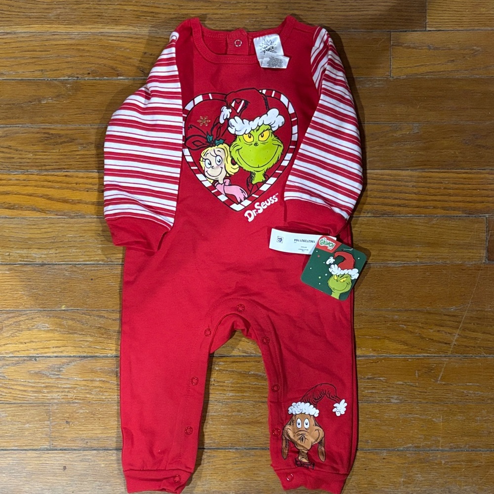 Dr. Seuss Red Grinch Baby Romper